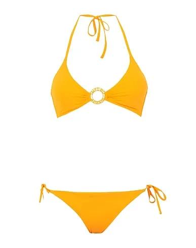 Apricot Bikini REMOVABLE CUPS TRIANGLE & BRIEF W/BOWS BIKINI