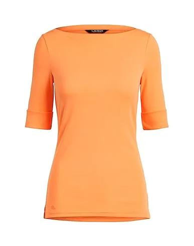 Apricot Jersey T-shirt Stretch Cotton Boatneck Top	
