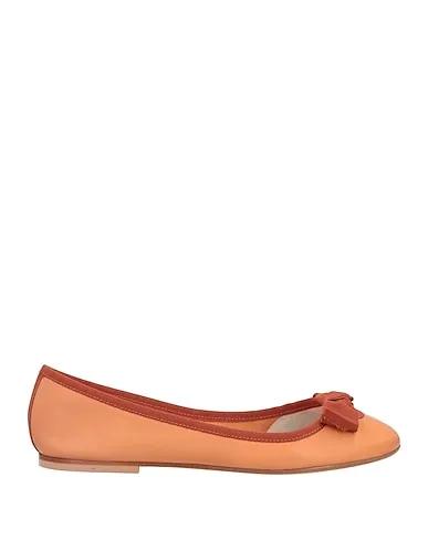 Apricot Leather Ballet flats