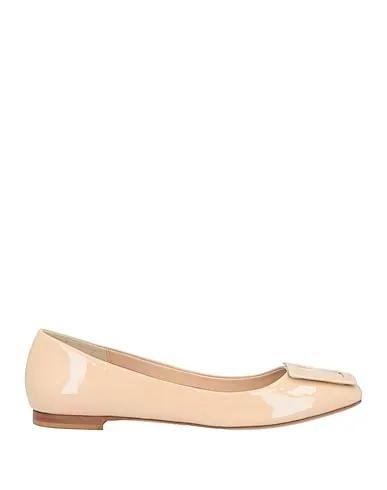 Apricot Leather Ballet flats