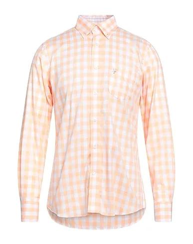 Apricot Plain weave Checked shirt