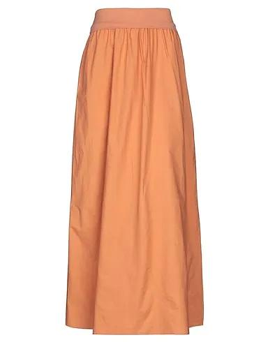 Apricot Plain weave Maxi Skirts