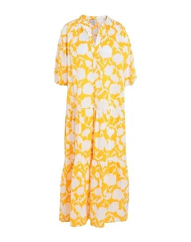 Apricot Plain weave Midi dress PRINTED POPLIN DRESS 
