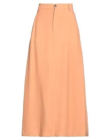 Apricot Plain weave Midi skirt