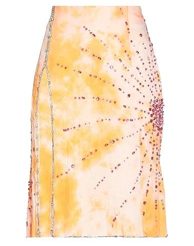Apricot Plain weave Midi skirt