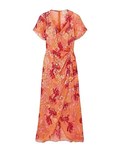 Apricot Satin Midi dress