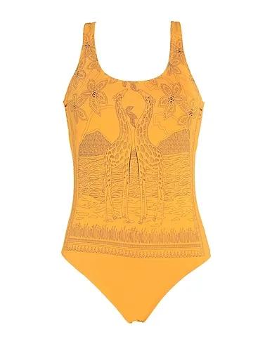Apricot Synthetic fabric One-piece swimsuits