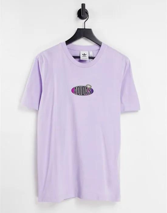 'Area 33' t-shirt in purple tint with cactus back print