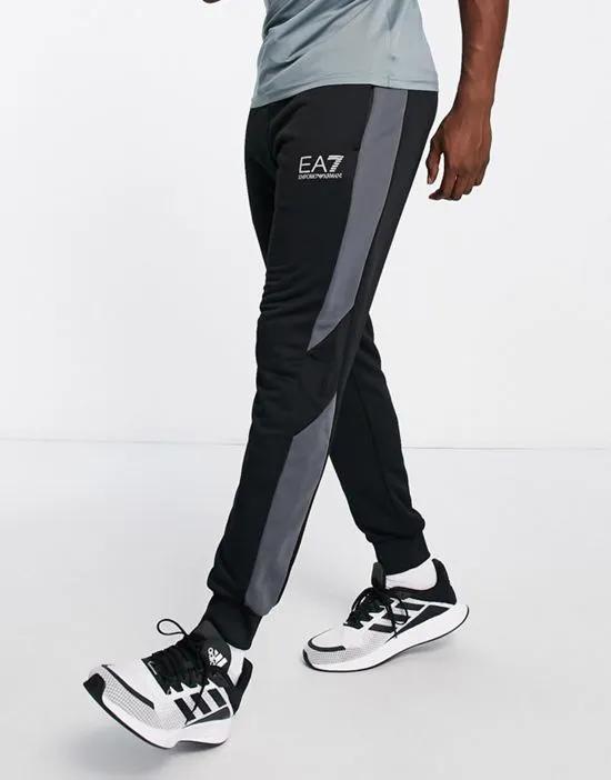 Armani  silver logo sweatpants in black