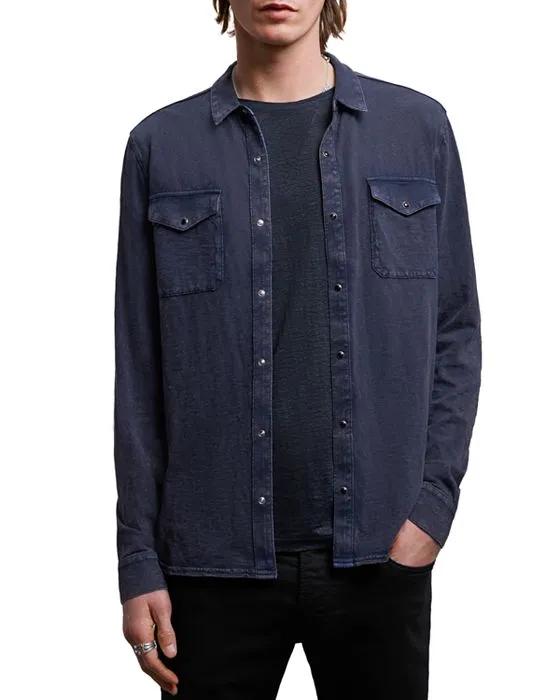 Arvon Cotton Textured Knit Button Down Western Shirt 