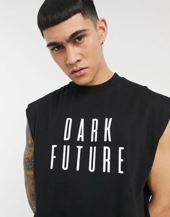 ASOS Dark Future logo oversized sleeveless T-shirt
