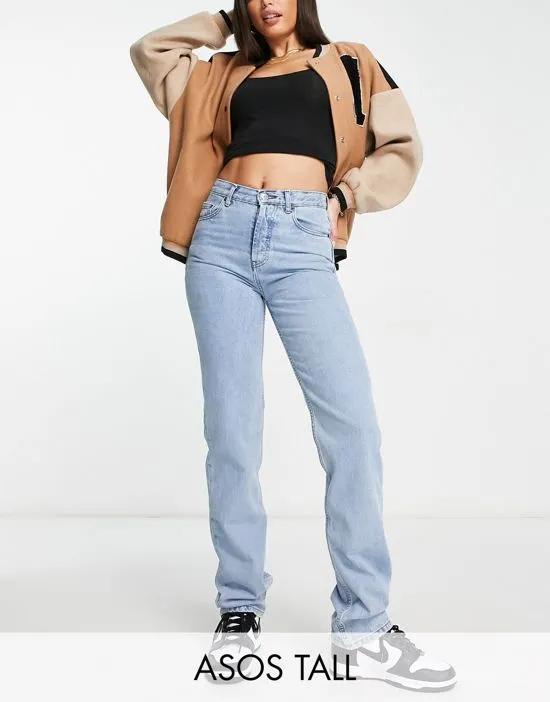 ASOS DESIGN 90s Tall straight jeans in vintage lightwash