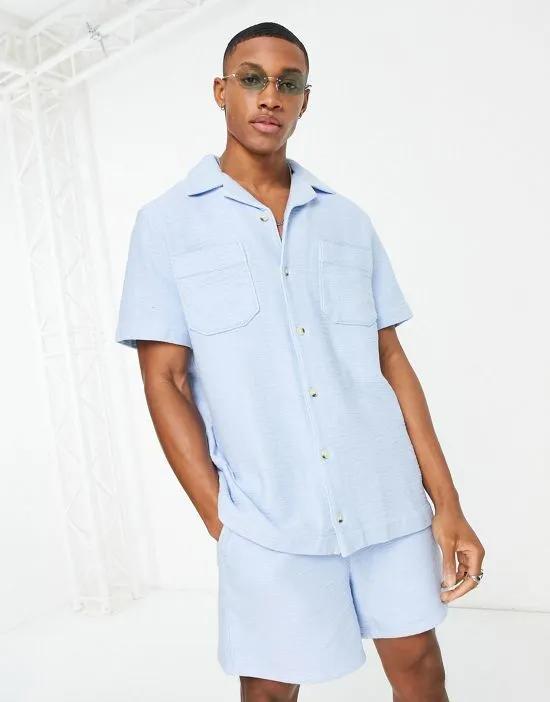 ASOS DESIGN boxy oversized shirt in heavy cotton twill - part of a set