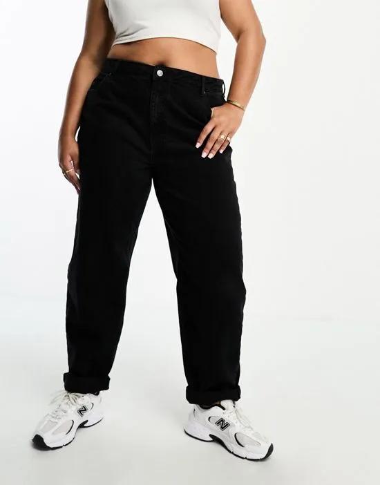 ASOS DESIGN Curve relaxed mom jeans in black