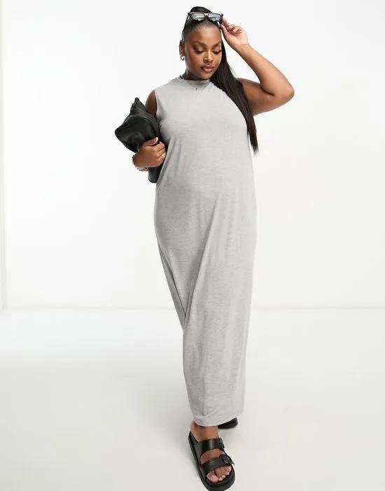 ASOS DESIGN Curve sleeveless maxi dress in gray