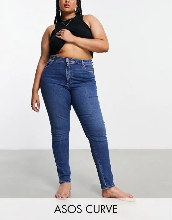 ASOS DESIGN Curve ultimate skinny jeans in dark blue