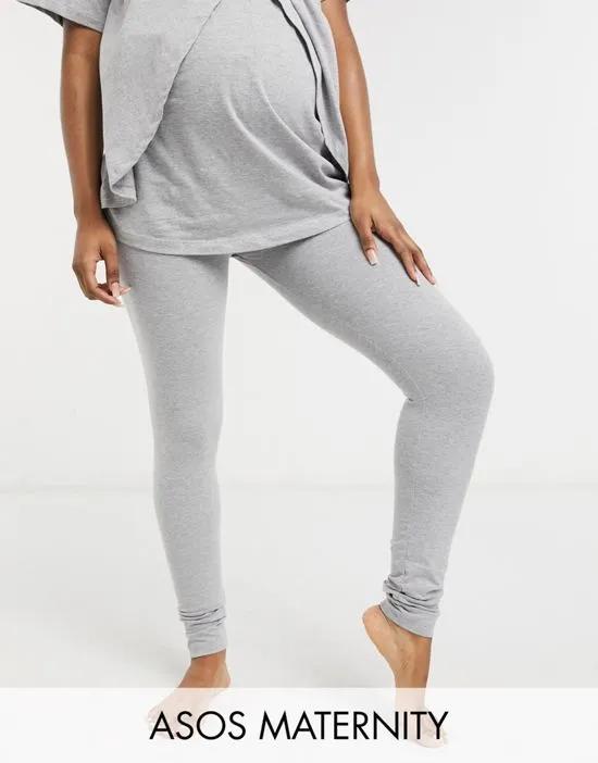 ASOS DESIGN Maternity mix & match jersey pajama leggings in heather gray
