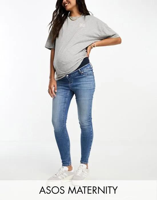 ASOS DESIGN Maternity ultimate skinny jeans in blue