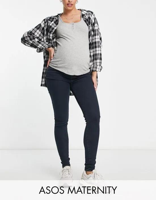 ASOS DESIGN Maternity ultimate skinny jeans in blue black