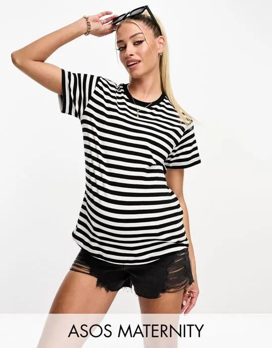 ASOS DESIGN Maternity ultimate t-shirt in black and white stripe