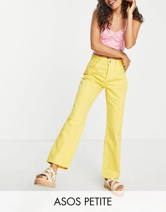 ASOS DESIGN Petite 90's straight leg jean in sunshine yellow