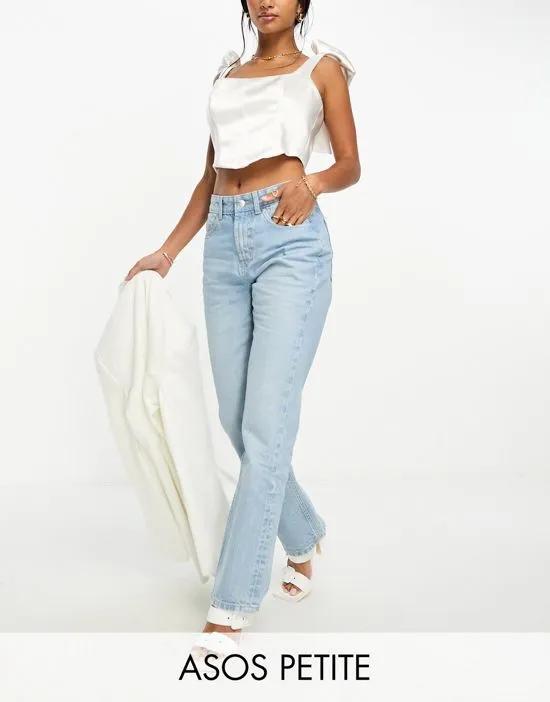ASOS DESIGN Petite 90s straight jeans in light blue