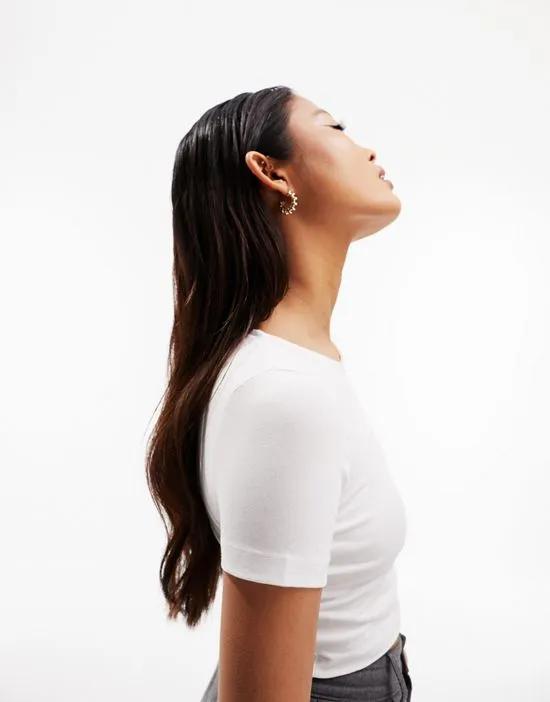 ASOS DESIGN Petite fitted crop t-shirt in white