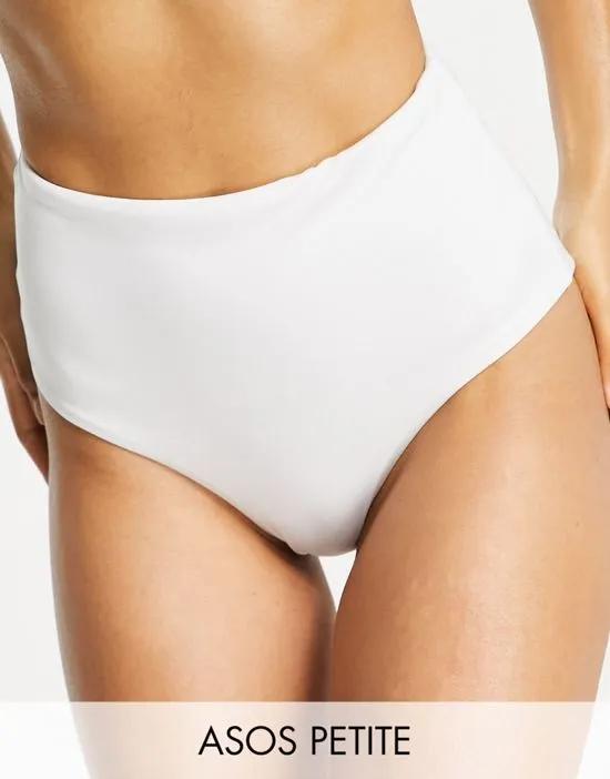ASOS DESIGN Petite mix and match high waist bikini bottom in white