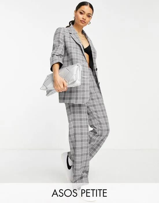 ASOS DESIGN Petite Mix & Match suit blazer in gray check