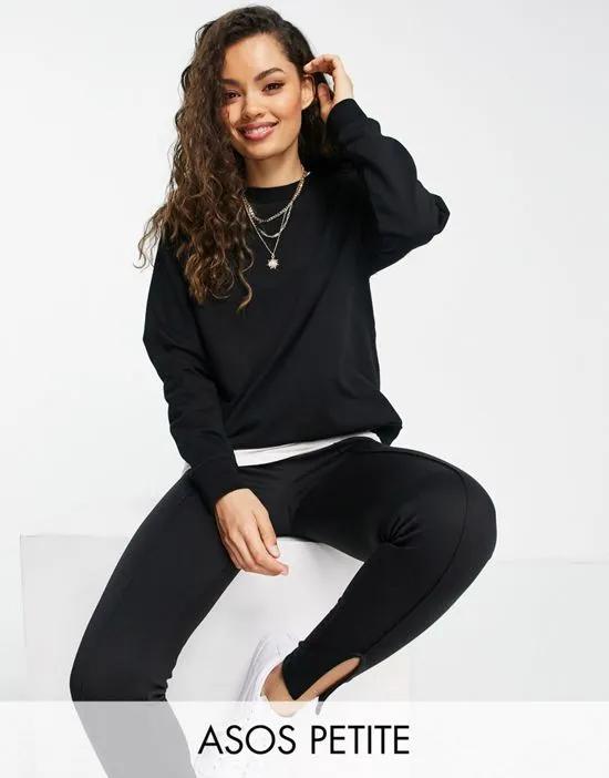 ASOS DESIGN Petite ultimate sweatshirt in black