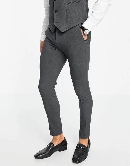 ASOS DESIGN super skinny suit pants in charcoal