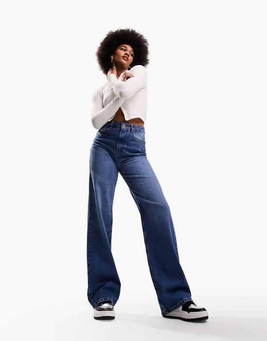 ASOS DESIGN Tall dad jean in mid blue