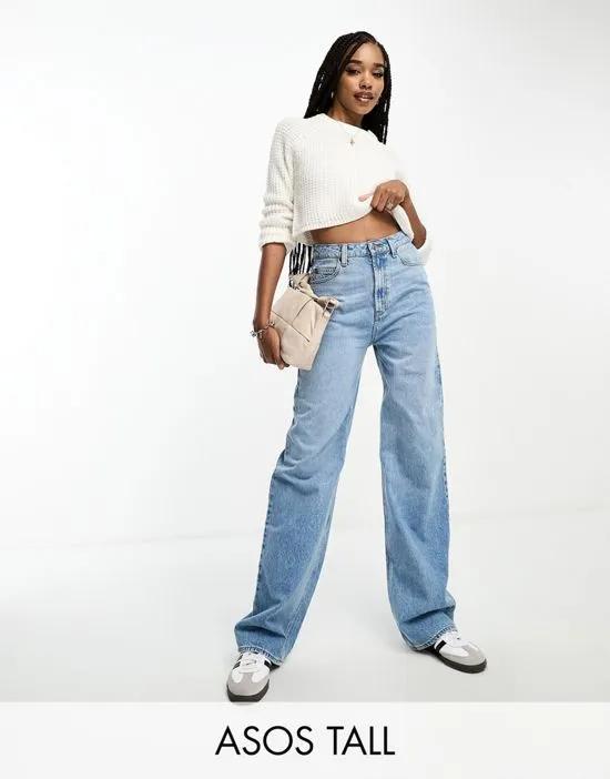 ASOS DESIGN Tall dad jean in mid blue