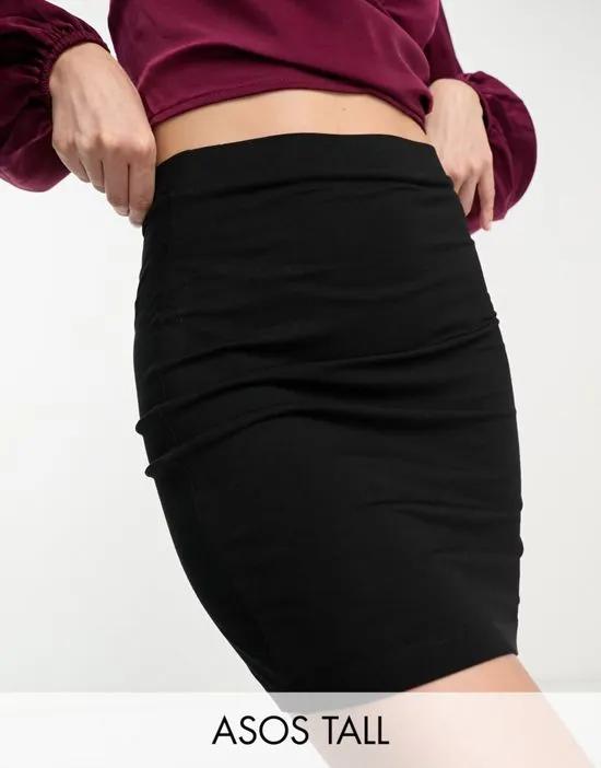 ASOS DESIGN Tall jersey pencil mini skirt in black