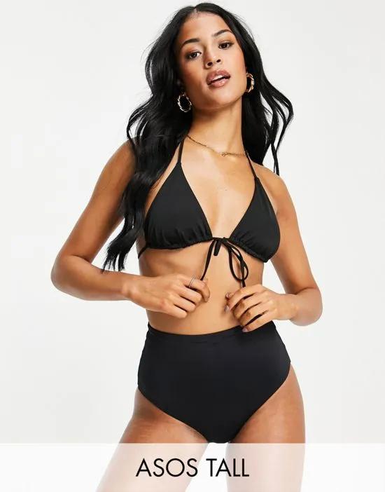 ASOS DESIGN Tall mix and match high waist bikini bottom in black