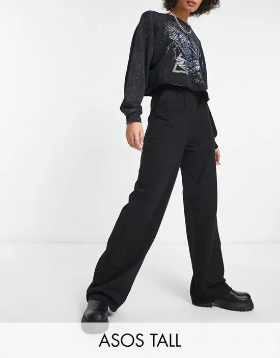 ASOS DESIGN Tall straight leg sweatpants in black