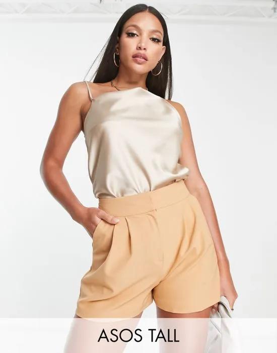 ASOS DESIGN Tall tailored short in stone
