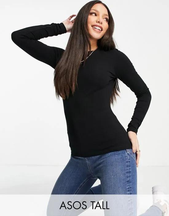 ASOS DESIGN Tall ultimate slim fit t-shirt with long sleeve in black