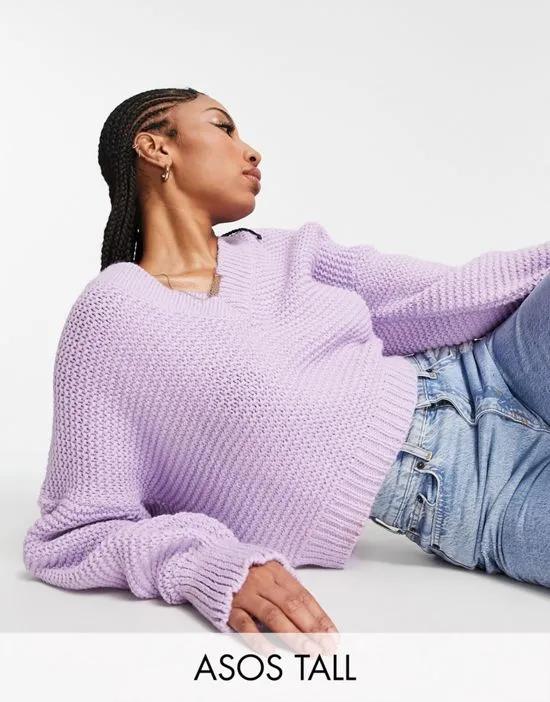 ASOS DESIGN Tall v neck sweater in lilac