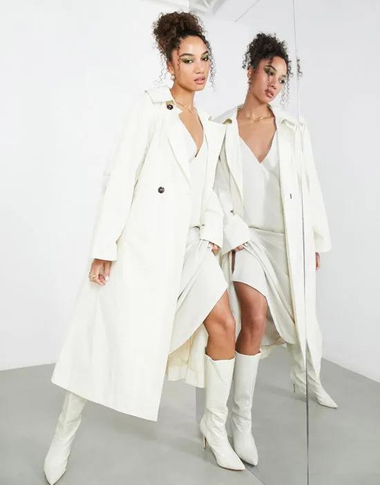 ASOS Edition oversized trench coat in pebble