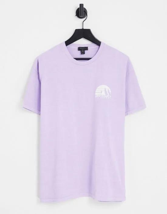 aspen chest print T-shirt in purple