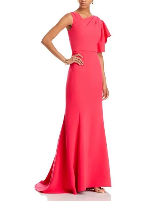 Asymmetric Fit and Flare Gown