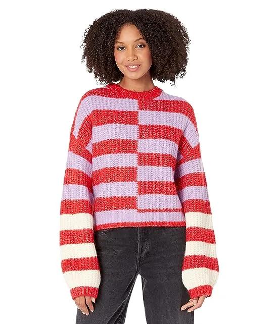 Asymmetrical Stripe Sweater in Good Mood