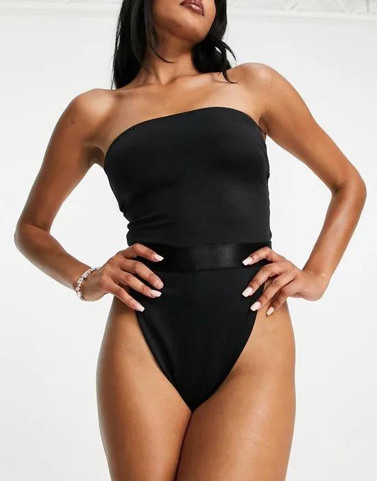 ASYOU bandeau swimsuit with elastic trim waist