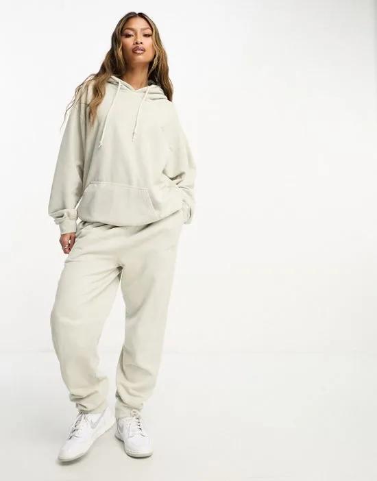 ASYOU branded sweatpants in washed beige - part of a set