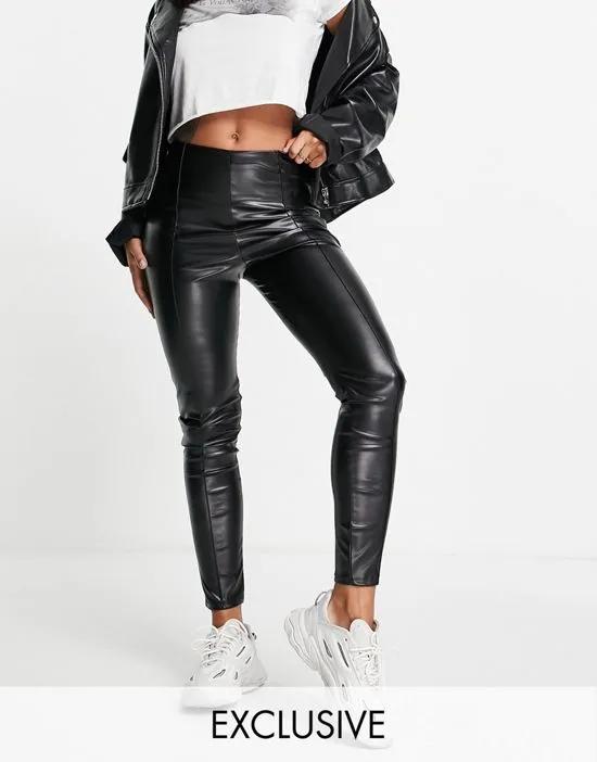 ASYOU cigarette leather-look pants in black