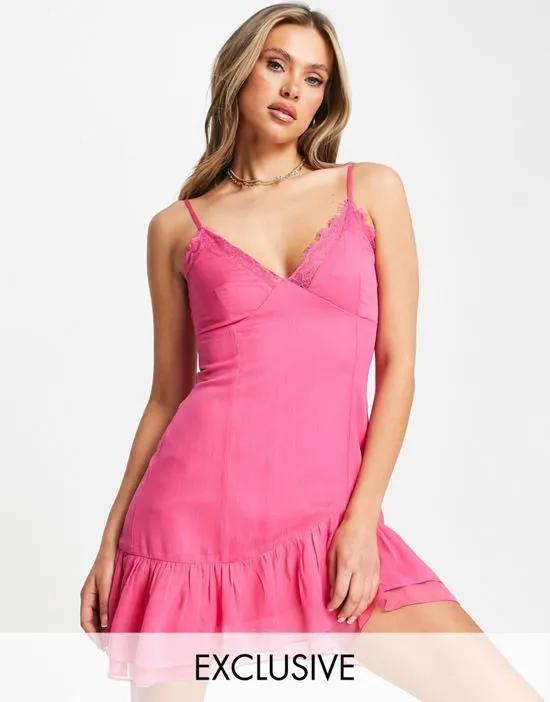 ASYOU frill edge cami sundress in pink