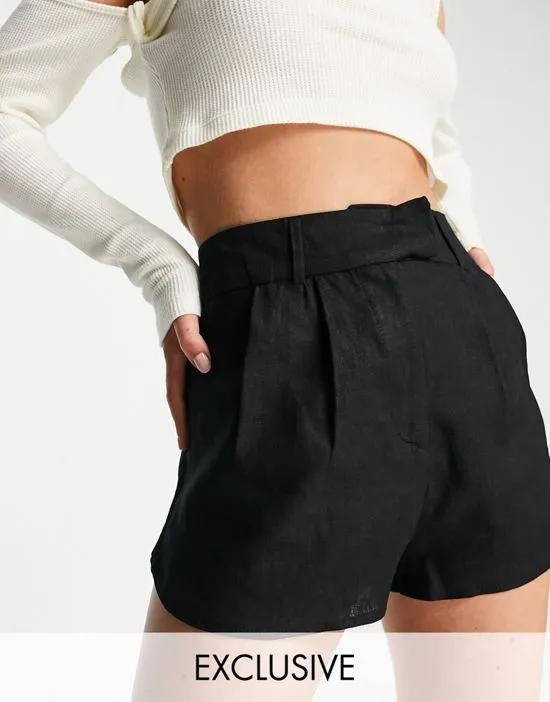 ASYOU linen shorts in black