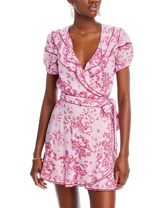 Aude Floral Mini Wrap Dress