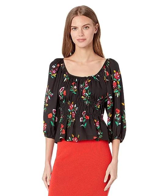 Autumn Floral Long Sleeve Riviera Top